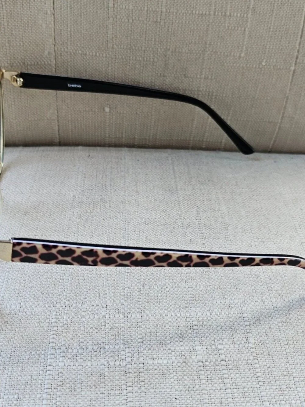 Bebe Women Eyeglasses Frame Black Tone Gold Tone Edge Glasses Eyewear BB7235